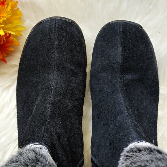 Black Real Fur Suede Side Zipper Winter Boots (38 EU) - Picture 8 of 16